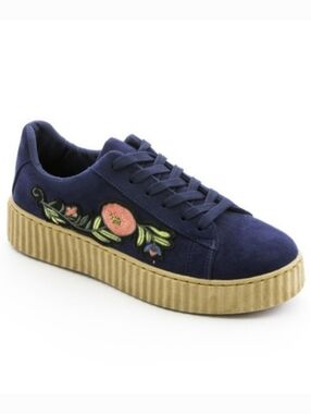 H2K Hannah Flowey Chunky Platform Sneakers with Floral Embroidery